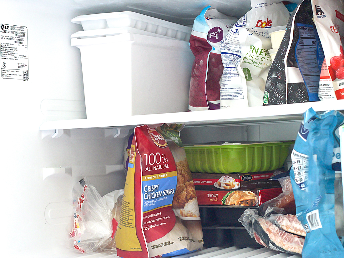 organizing the freezer inside